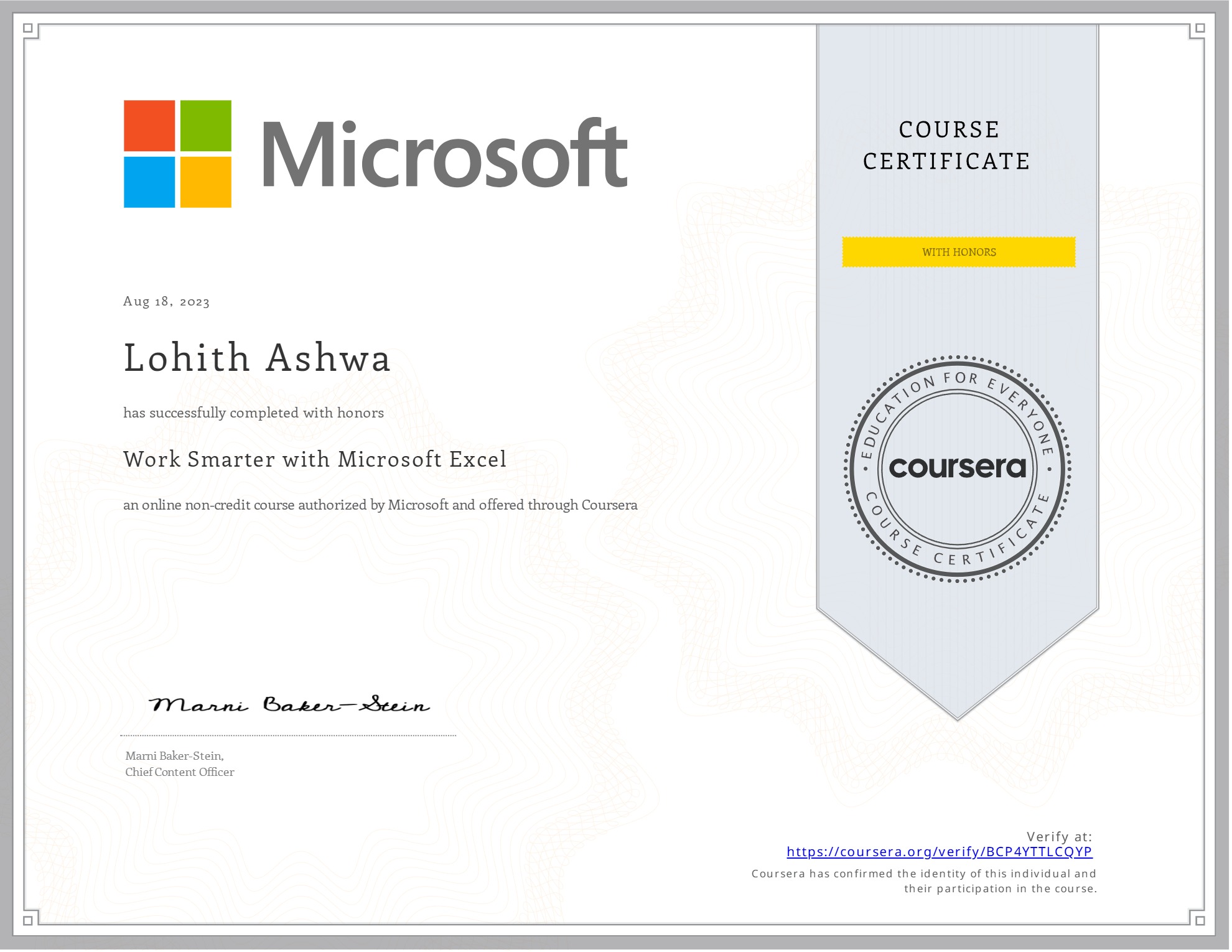 Work Smarter with Microsoft Excel